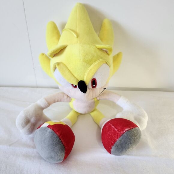 Sonic The Hedgehog Super Sonic Plush 12” Yellow Jakks Pacific 2023 Toy Collect - Picture 1 of 8